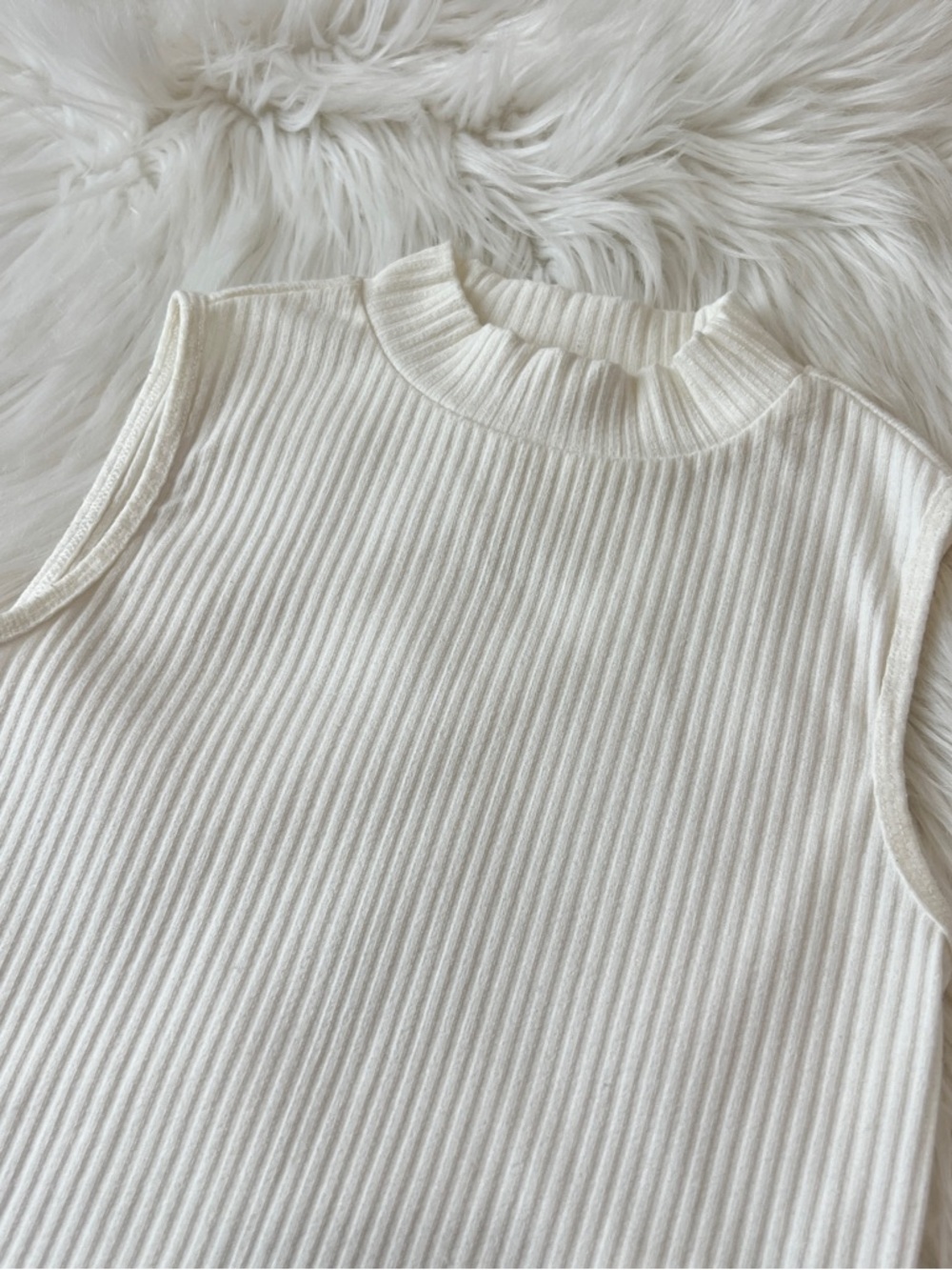 GB girls White Ribbed Sleeveless Tank Top